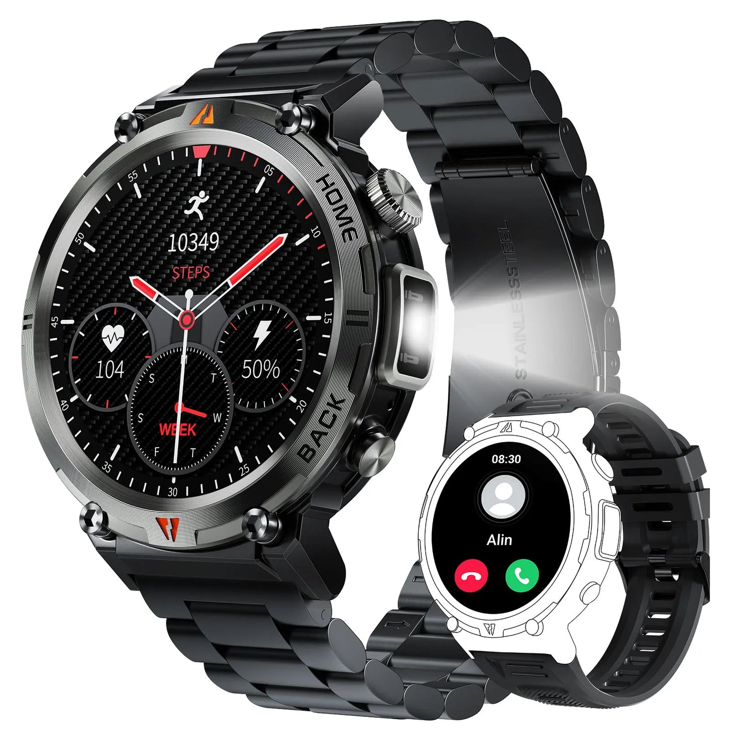 EIGIIS KE3 Smartwatch For Men Bluetooth Call Full Touch HealthMonitor