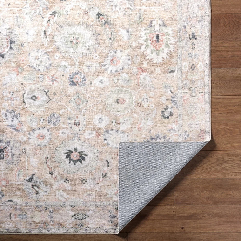 Fujian Ultra Soft Vintage Floral Area Rug Washable Low Pile