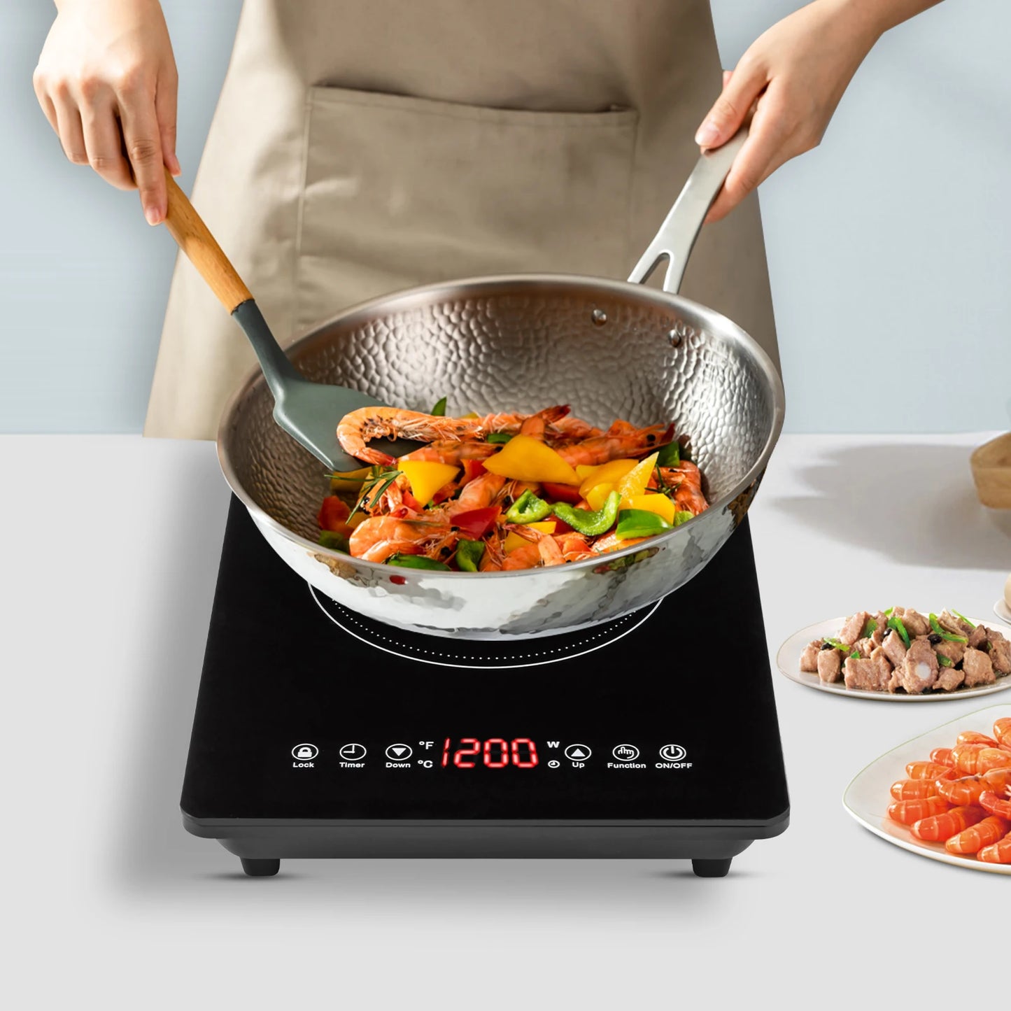 Sweetmile 1800W Induction Cooktop Low Noise Portable Hot Plate