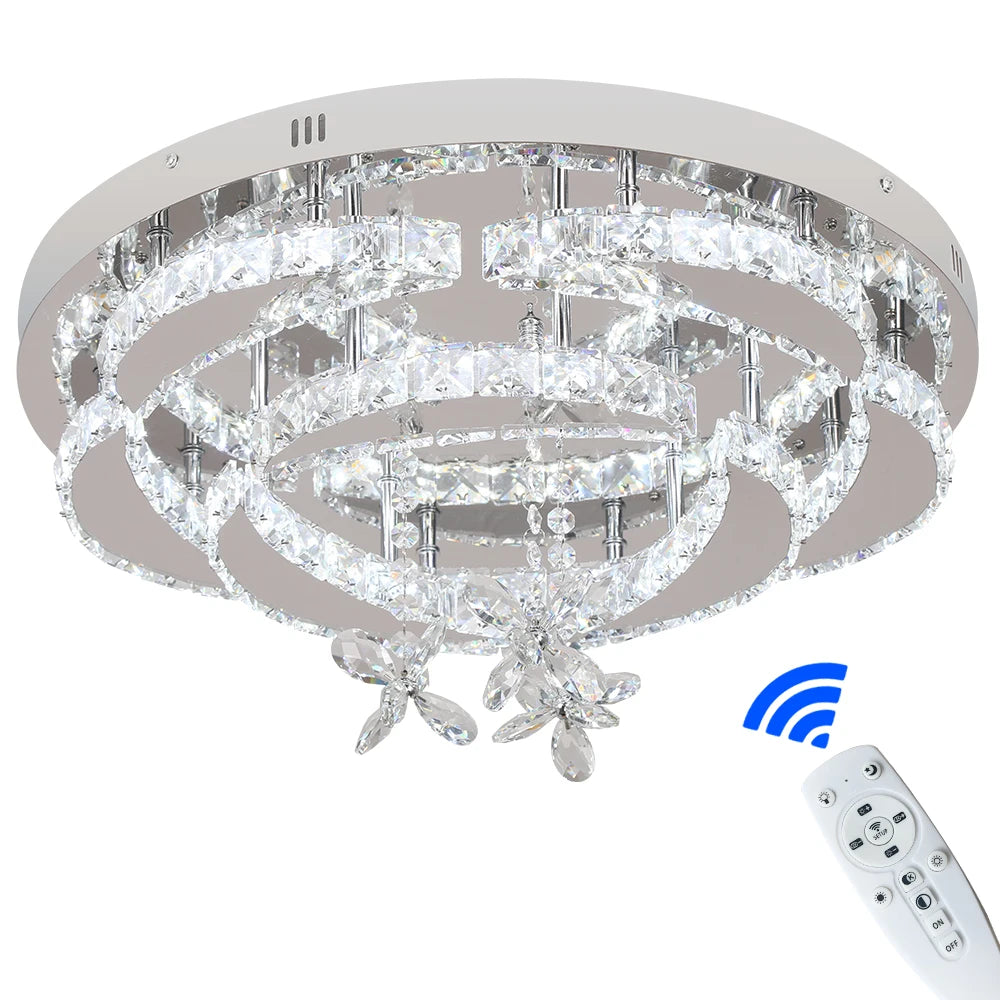 GreeLustr Flower Led Crystal Ceiling Chandelier Light