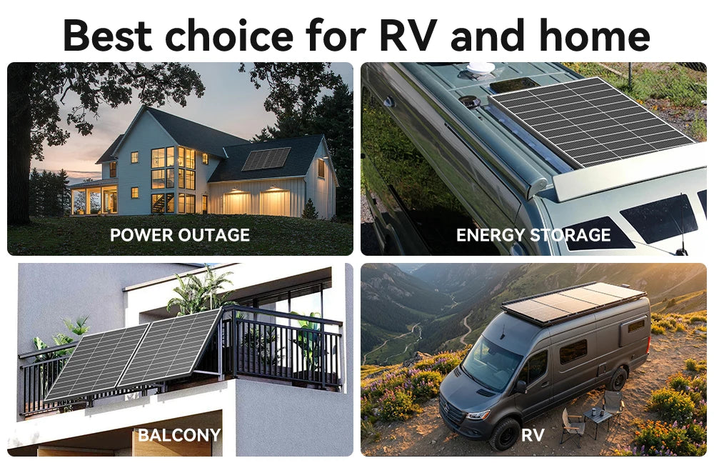 Rvpozwer 400W 12V Monocrystalline Solar Panel Off Grid