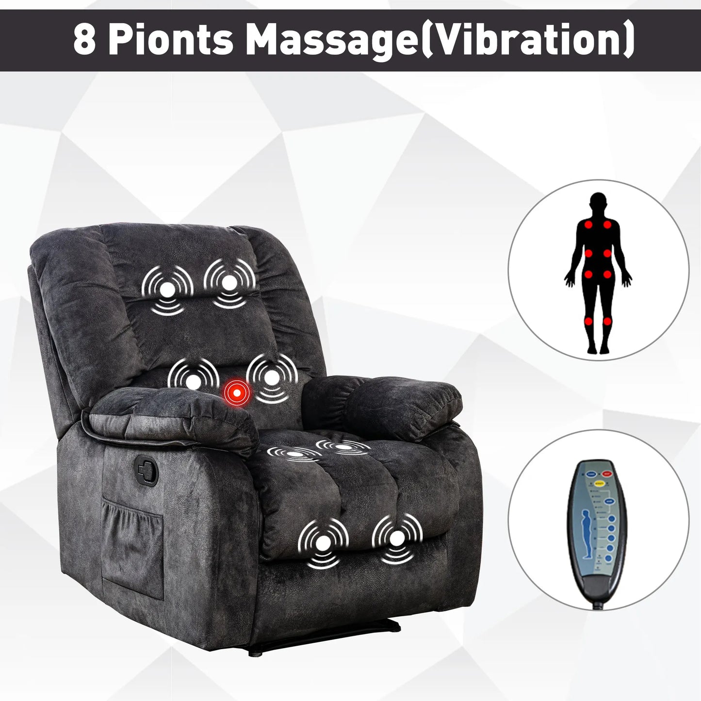 EBELLOCN 1-Piece Manual Massage Chair With Heating And Storage Bag
