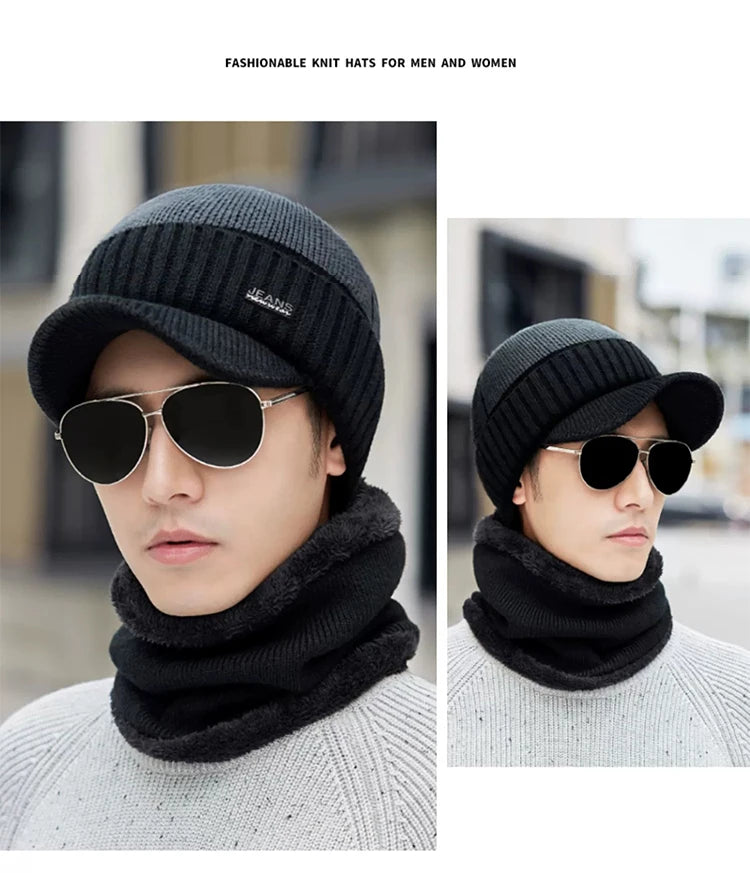 NONECN Acrylic Woolen Beanie For Winter Warmth And Outdoor Protection