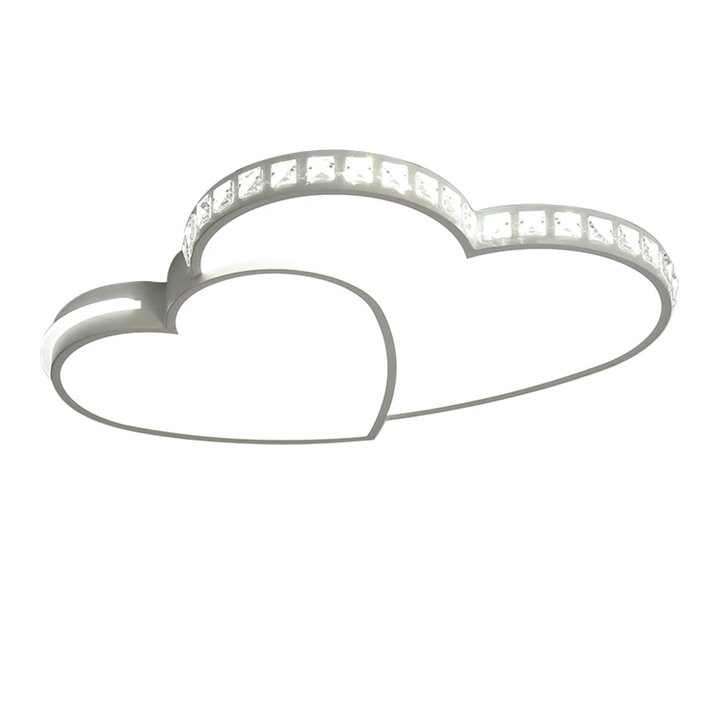 Modern Heart Shaped Crystal LED Ceiling Light Flush Mount