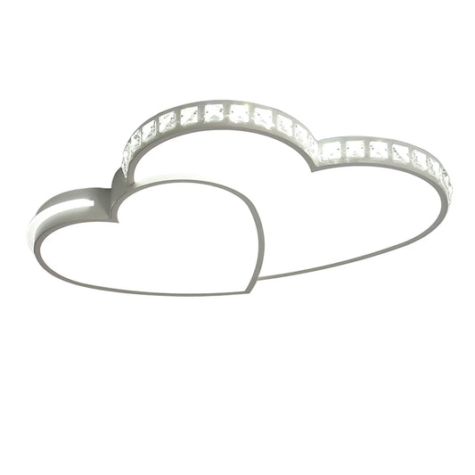 Modern Heart Shaped Crystal LED Ceiling Light Flush Mount