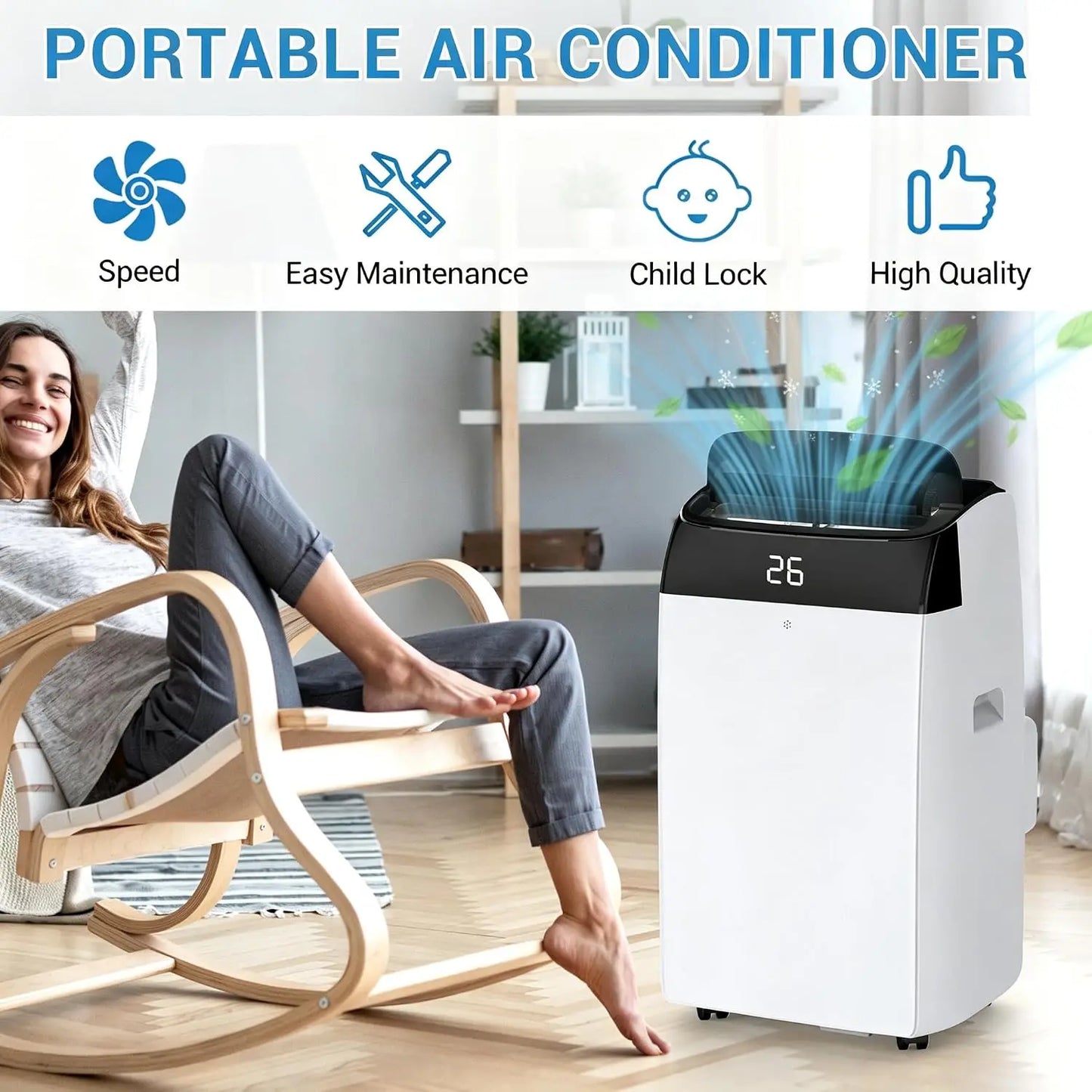 Portable 12000 BTU 3 In 1 Air Conditioner For Rooms