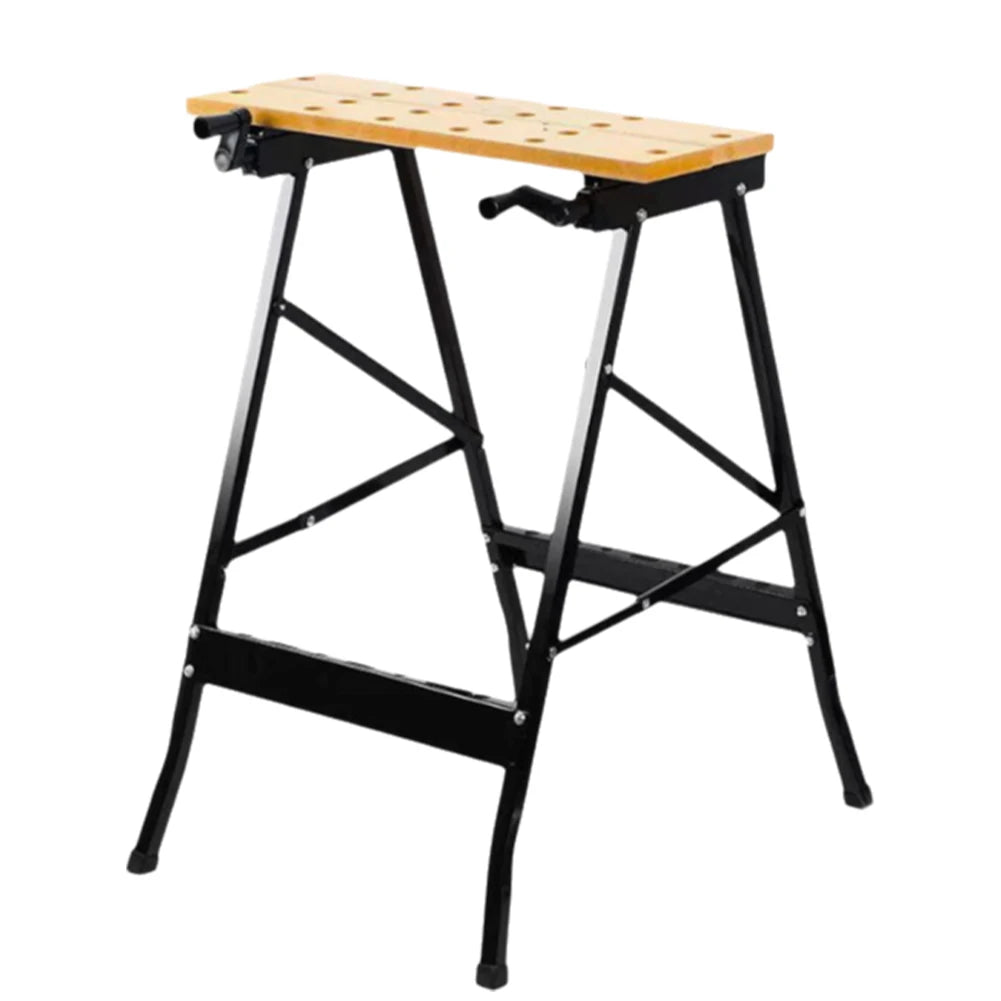 Folding Sawhorse Workbench With Measuring Ruler And Protractor