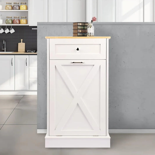 Tilt Out Trash Cabinet Antique Style Barn Door Island