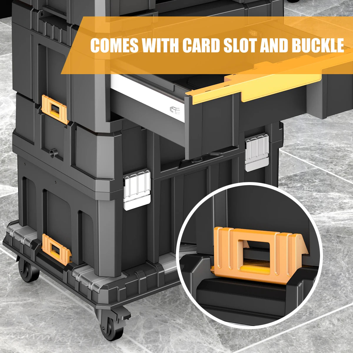 AIRAJ Multifunctional Stackable Rolling Tool Storage Box