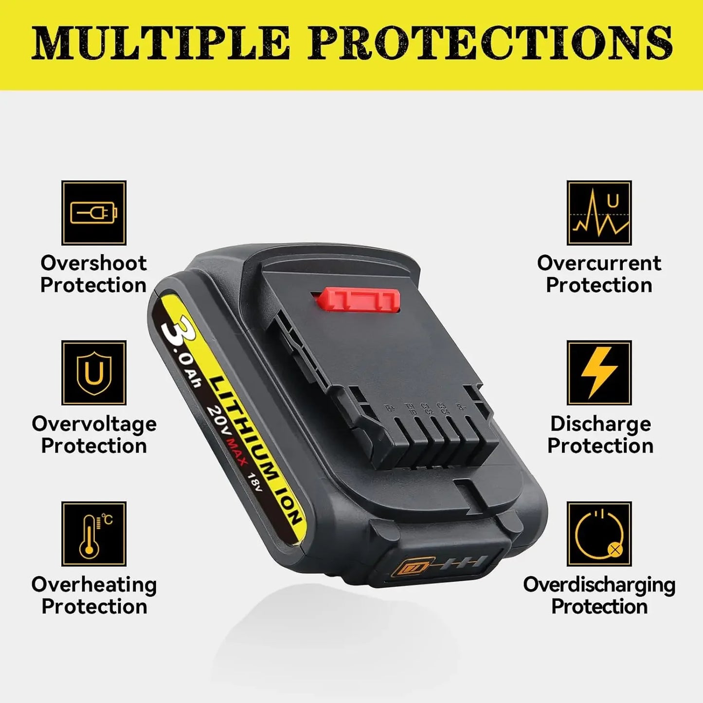 VANON 3Ah DCB201 LiIon Battery For Dewalt 20V Tools