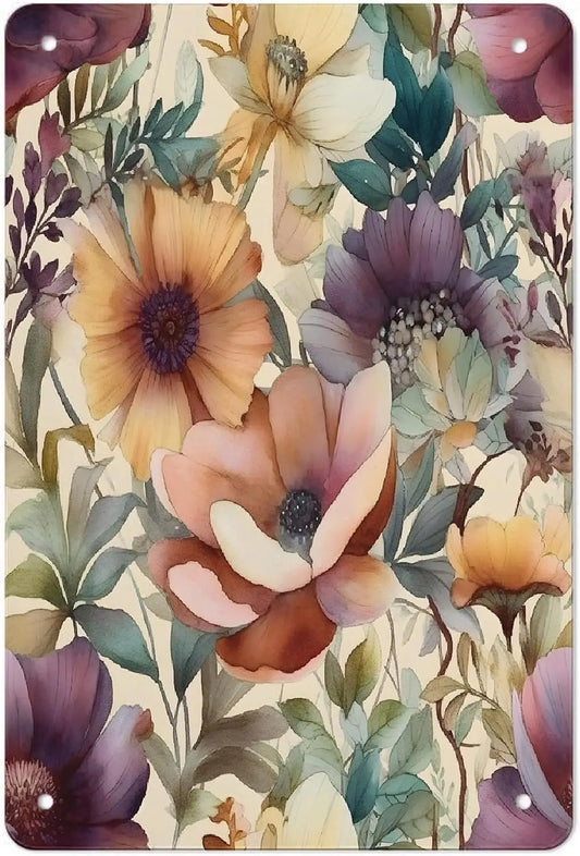Clear Picture Flower Plants Metal Poster Sign Decor Gift