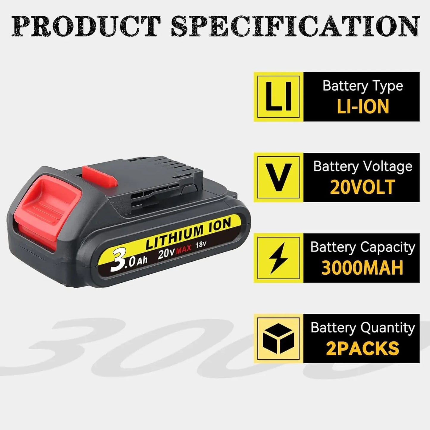 VANON 3Ah DCB201 LiIon Battery For Dewalt 20V Tools