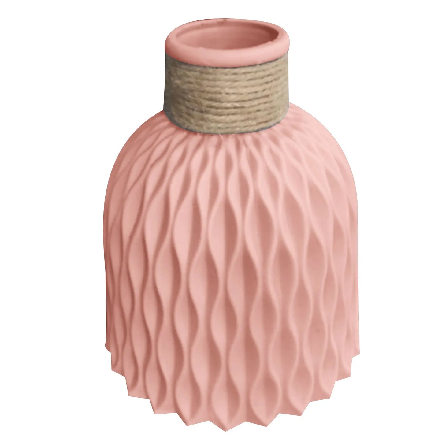 Hignconcerned 3pc Plastic Vases Set Rattan Unbreakable Decor