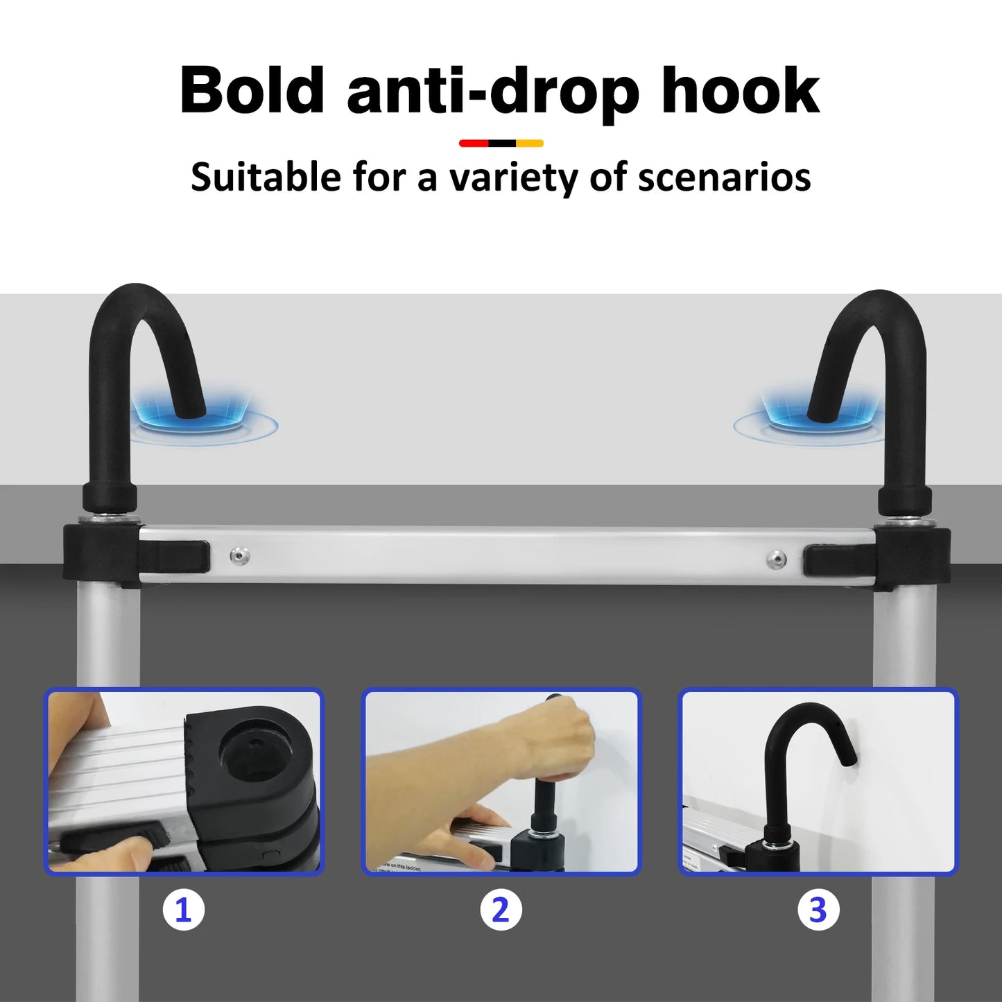 BRIEFNESS Aluminium Telescopic Ladder With Detachable Hooks