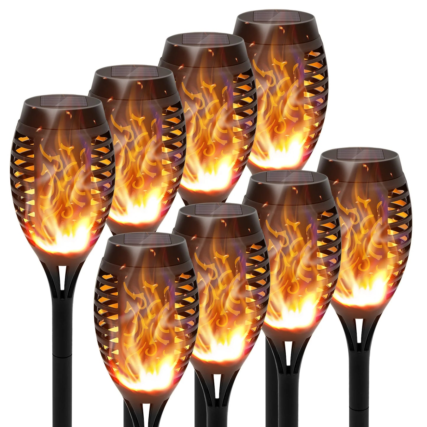 Solar Torch Lights With Flickering Flame Outdoor LED Pathway