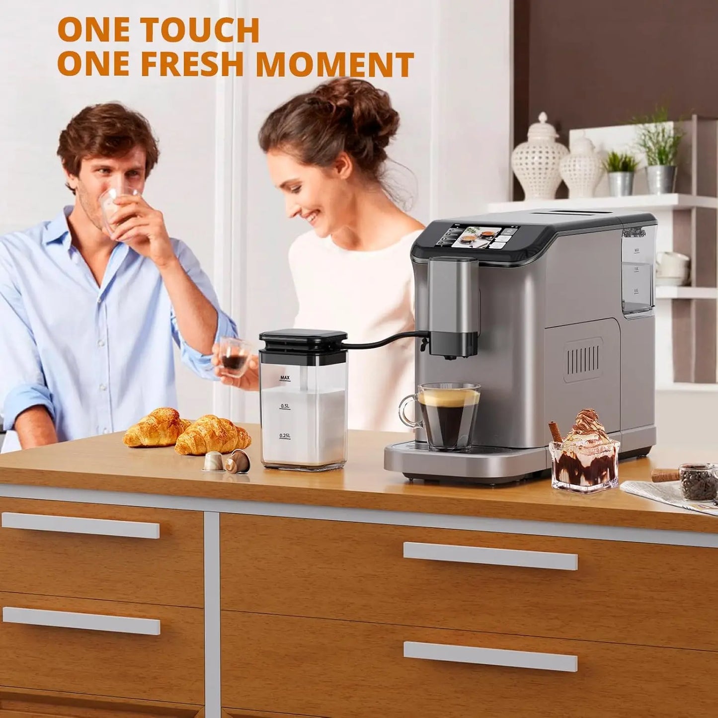 Adoolla 20 Bar Touch Screen Espresso Machine With Grinder