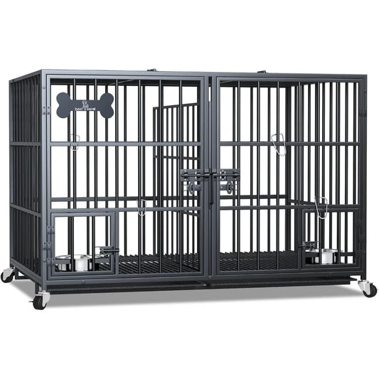 IndustrialStrength SuperHeavy Duty Metal Dog Crate Indoor Kennel Durable OpenTop