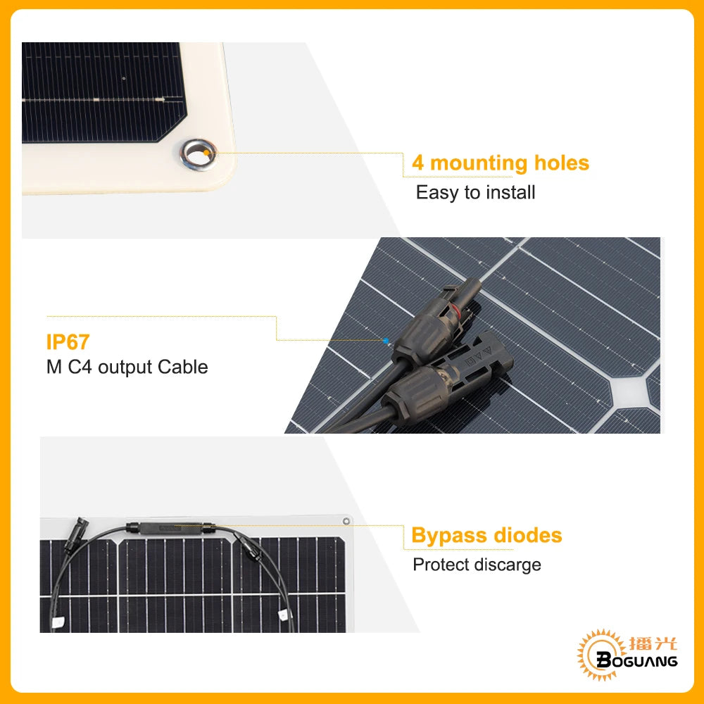 Xinpuguang Solar Panel Kit 12V 100W 200W Flexible 24V