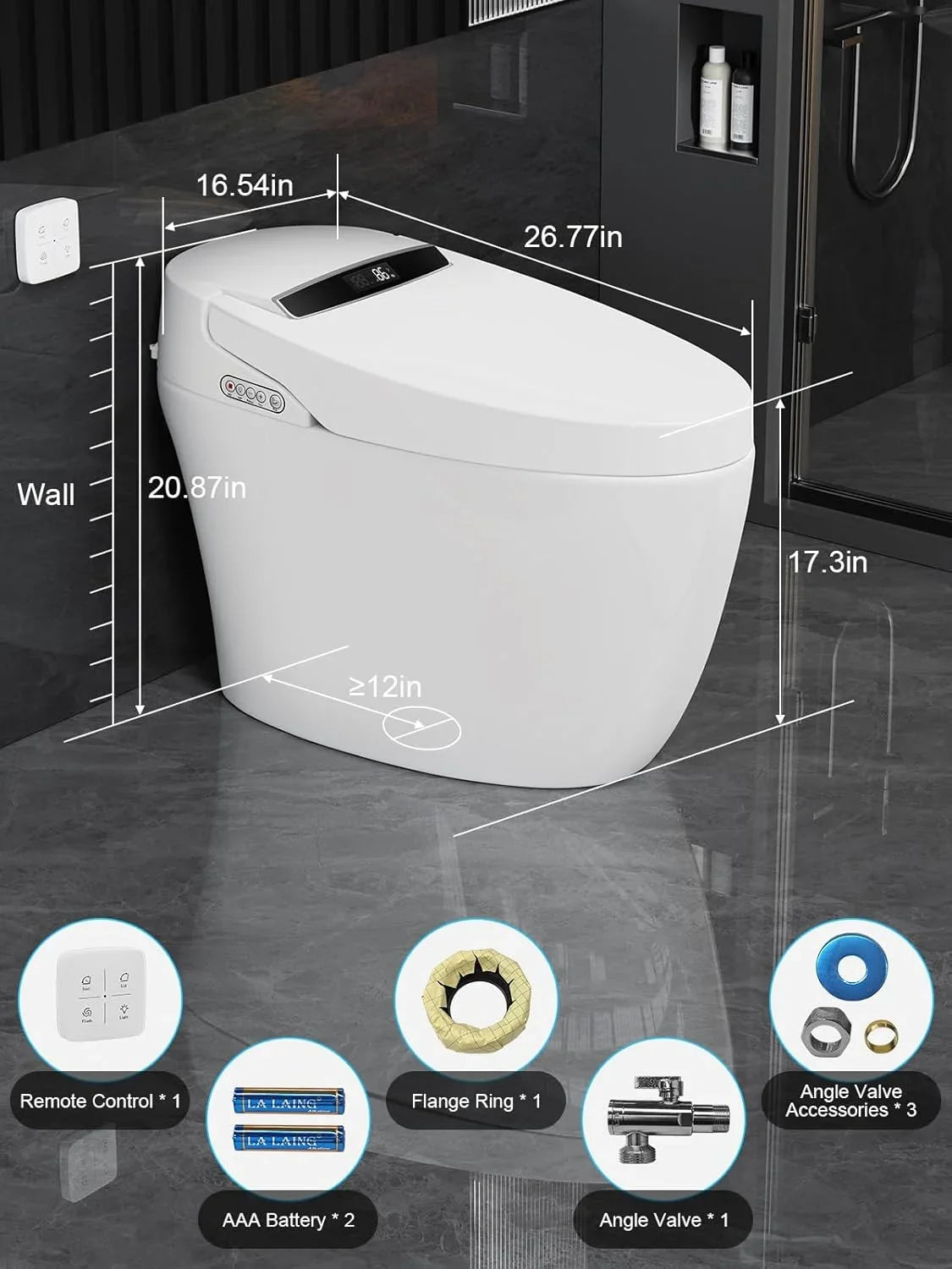 OUCE Smart One Piece Toilet Heated Seat With Night Light