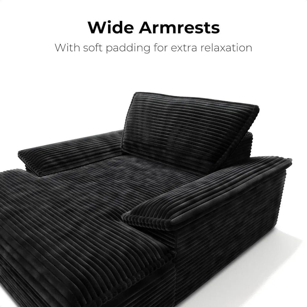 Corduroy Chaise Lounge Chair Sofa Bed Sleeper Couch
