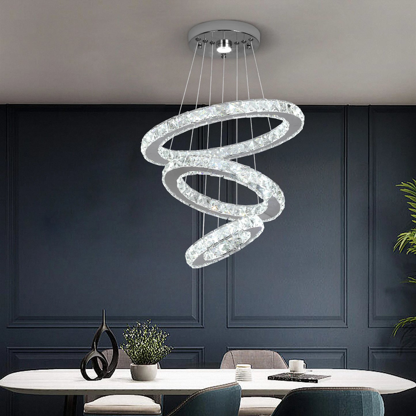 Vinilky Crystal Chandelier Modern Pendant Light Living Room