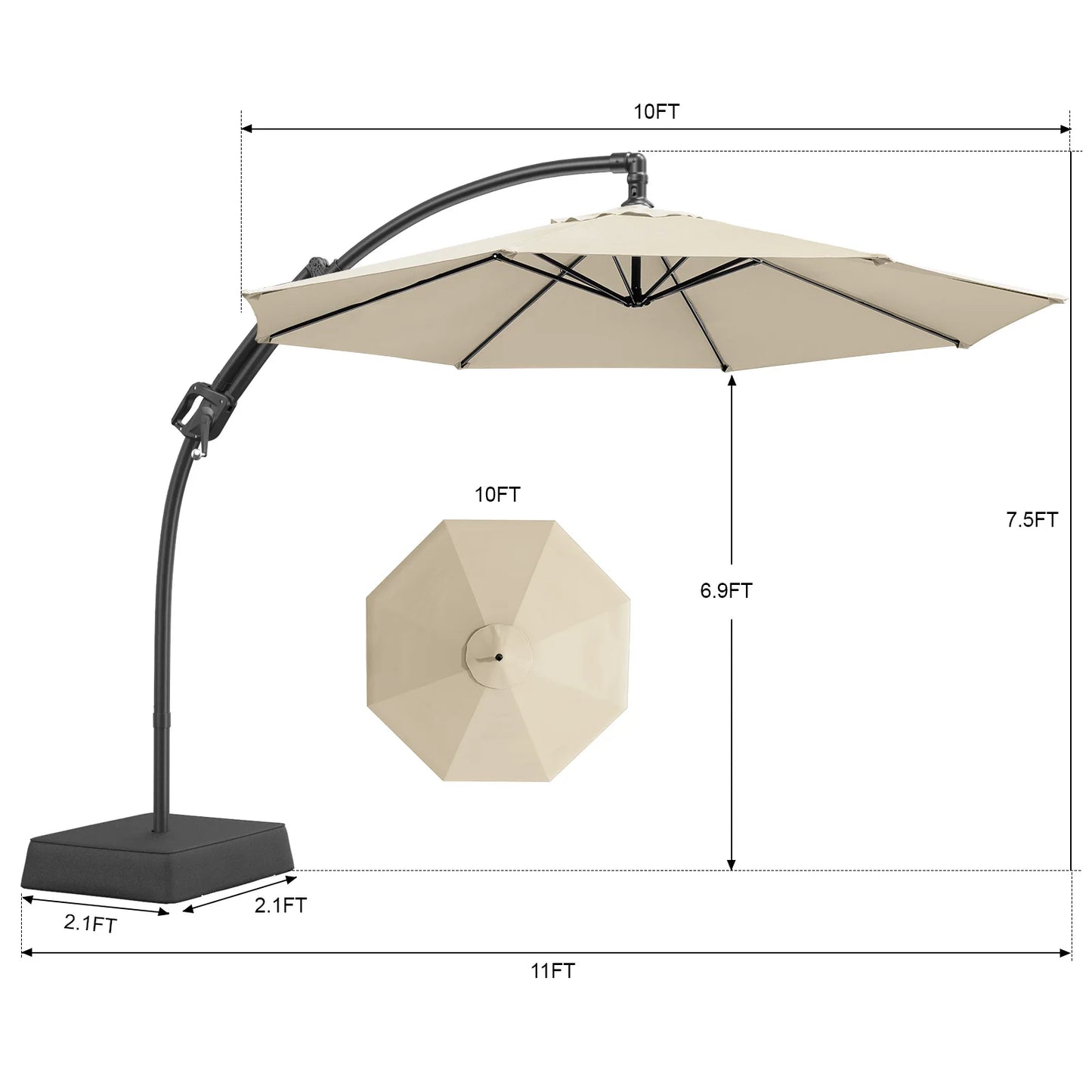 ONBRILL Outdoor Patio Umbrella With Base And Stand