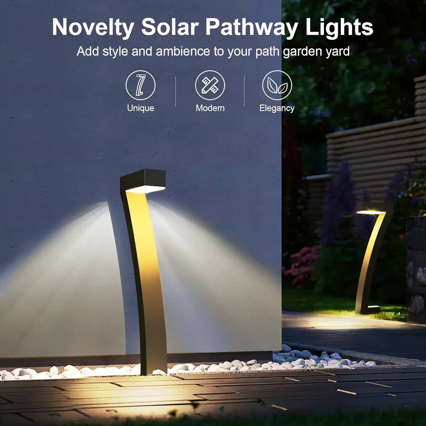 KPSTEK 6 Pack Solar Outdoor Lights LED Pathway Garden