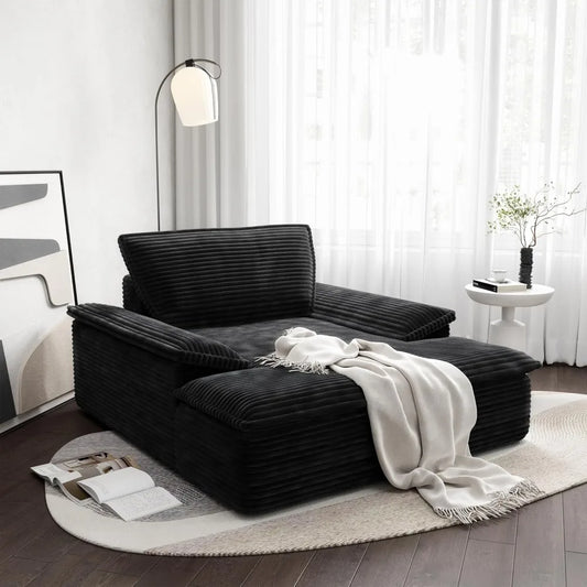 Corduroy Chaise Lounge Chair Sofa Bed Sleeper Couch