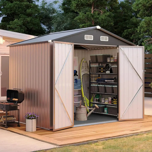 Galvanized Metal Garden Shed With Moisture Proof Floor Ventilation