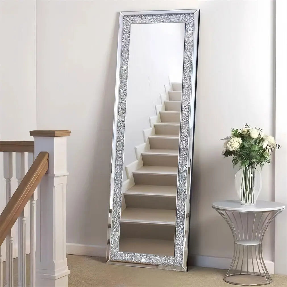BORWARTH Rectangular Venetian Wall Mirror Crystal Edge