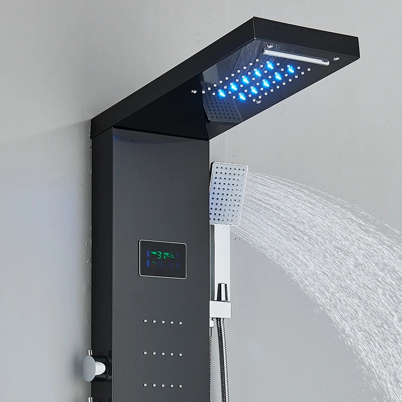 MYQualife LED Rainfall Waterfall Shower Panel System