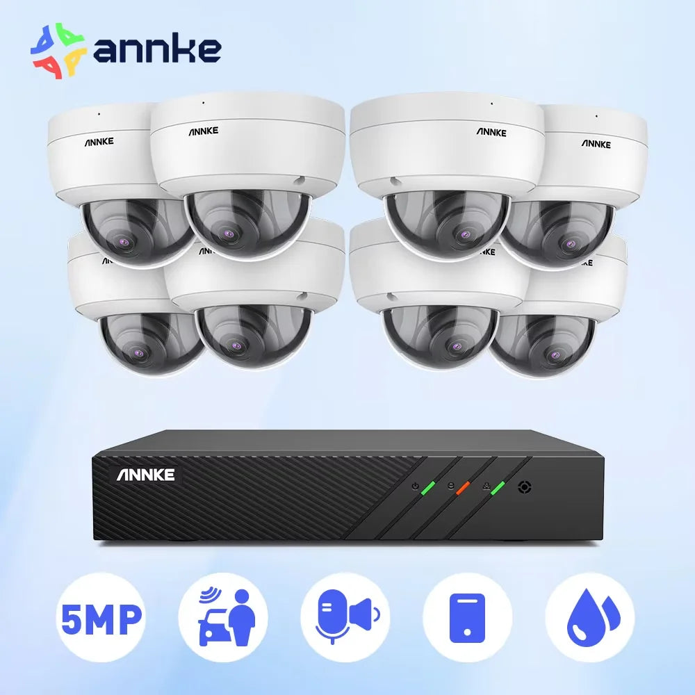 ANNKE 5MP FHD POE Security System H265 Plus NVR 8ch