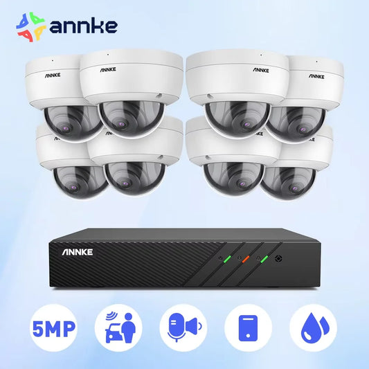 ANNKE 5MP FHD POE Security System H265 Plus NVR 8ch