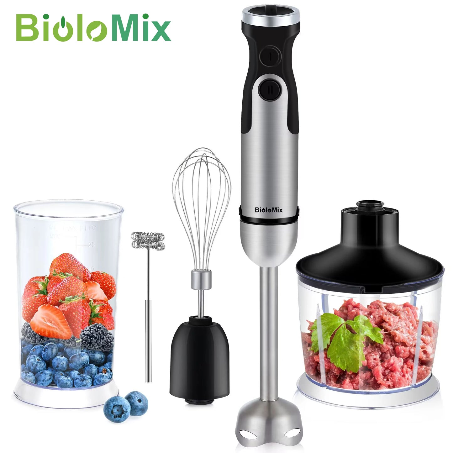 Biolomix 1200W 5 In 1 Immersion Hand Blender Chopper Whisk