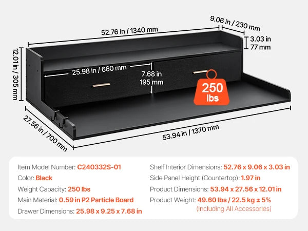 SucceBuy Washer Dryer Countertop Shelf With Drawer For Laundry