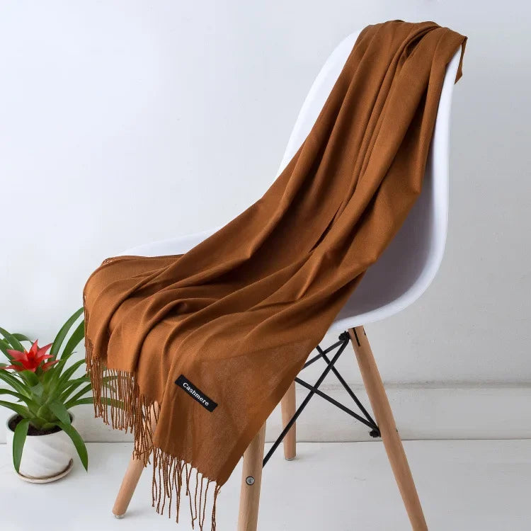 Sanmaihuacn Pashmina Scarf Cashmere Feel Headscarf Winter