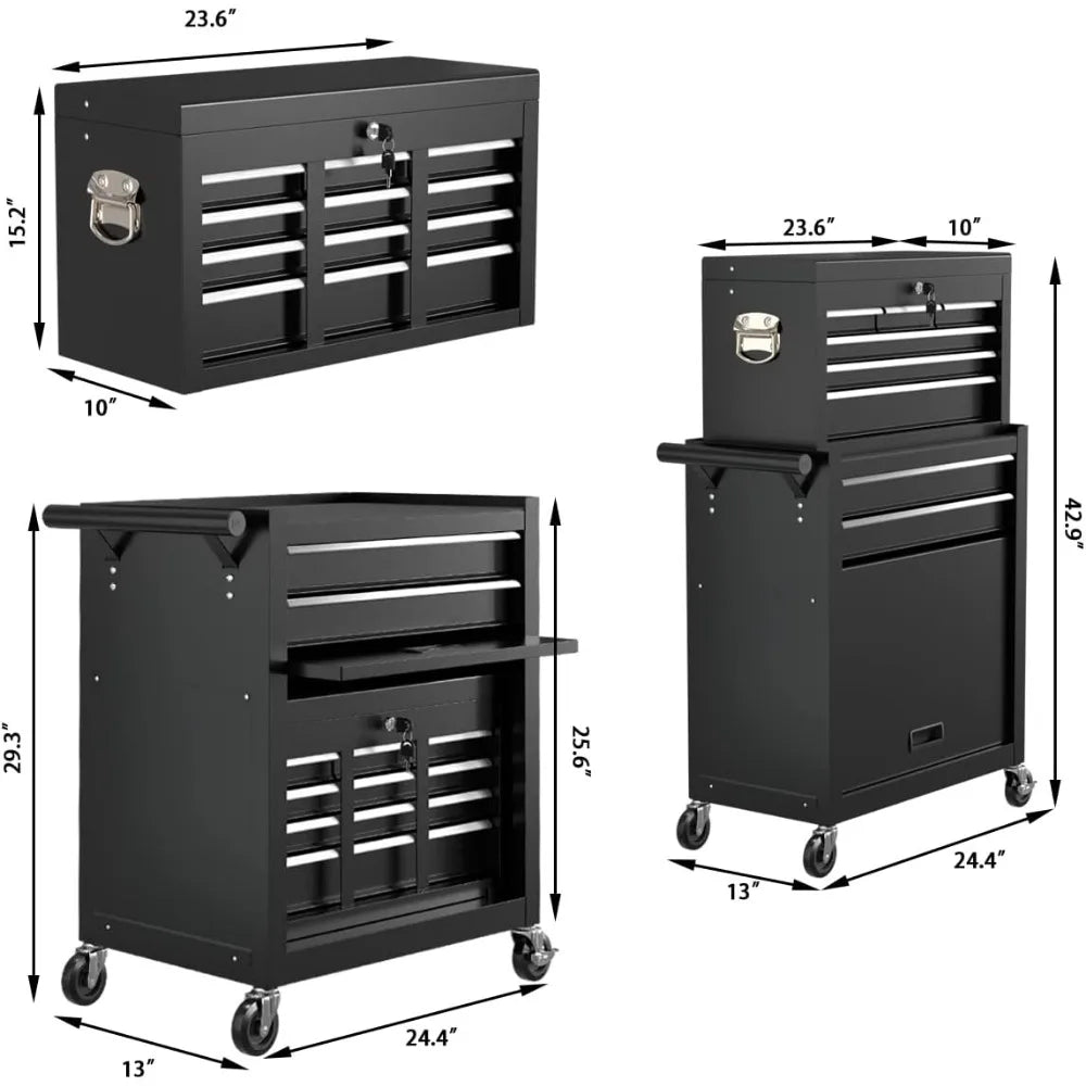 High Concerned Chemical 8 Drawer Rolling Chest with Wheels