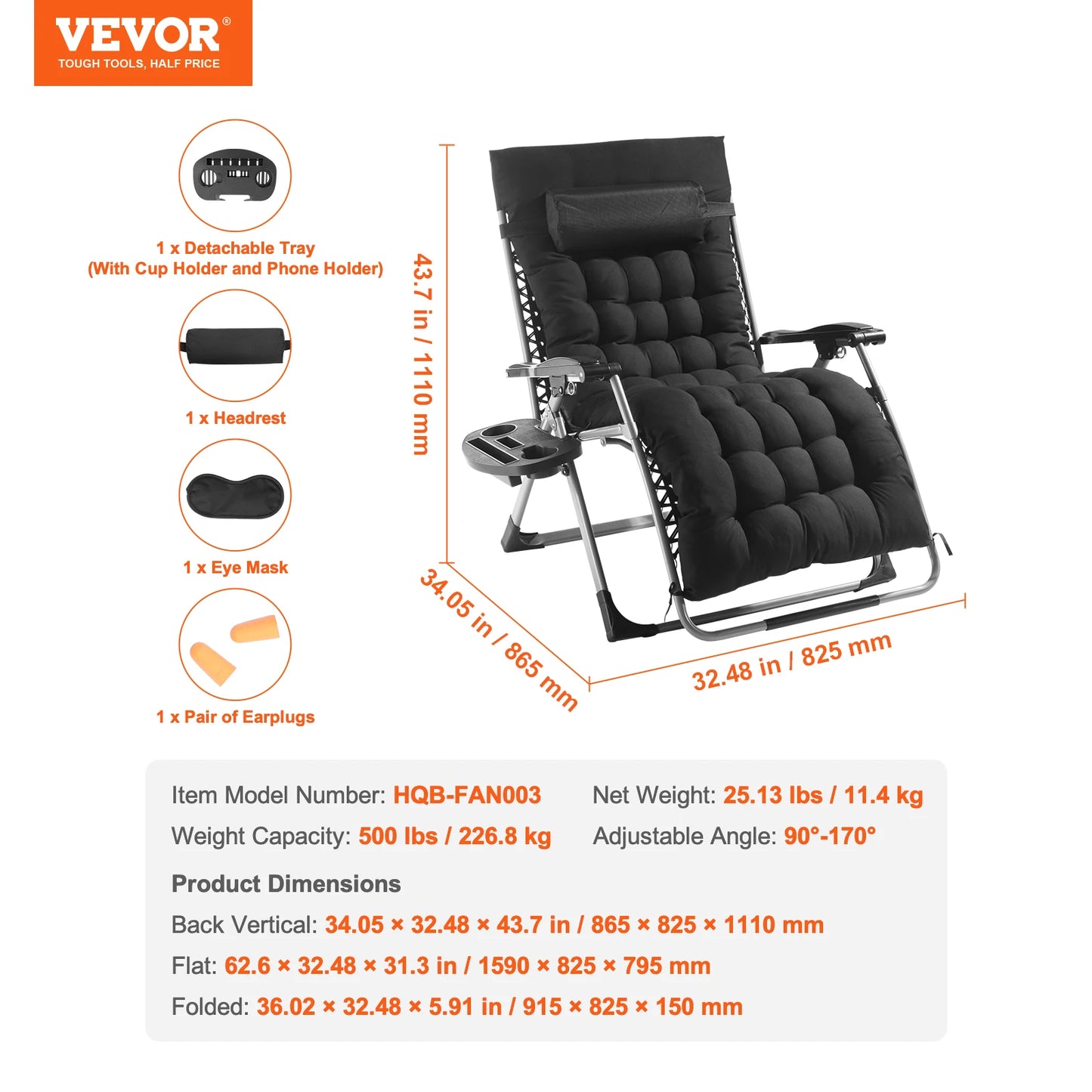 SucceBuy Zero Gravity Chair Recliner With Adjustable Back And Footrest