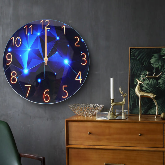 Hign-concerned Diamond Round Wall Clock Modern Interior