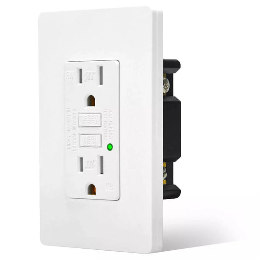 GFCI 15A Weather-Resistant Tamper-Resistant Wall Outlet With LED Indicator