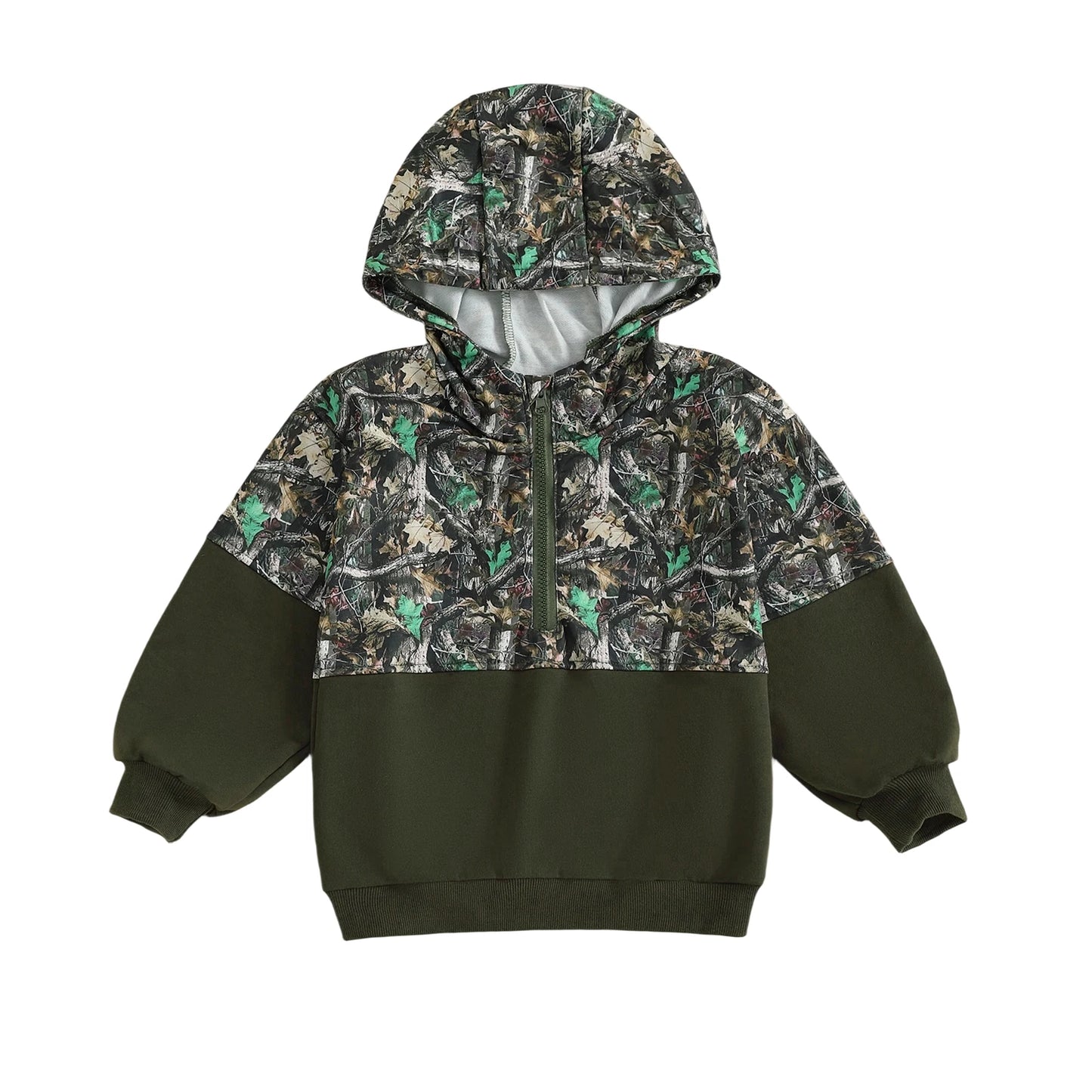 CN Guangdong Camouflage Half Zip Hooded Sweatshirt For Kids