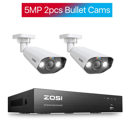 ZOSI 8CH 5MP PTZ IP Camera System POE NVR Kit Outdoor