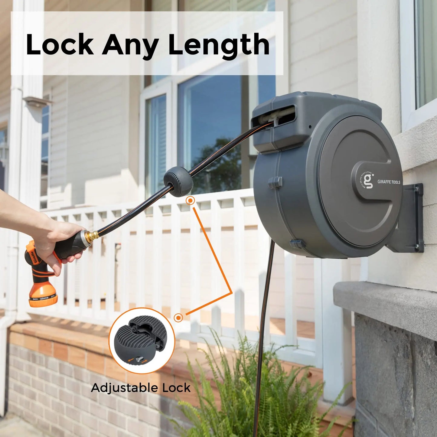 Giraffe Tools AW40 Retractable Hose Reel Wall Mounted
