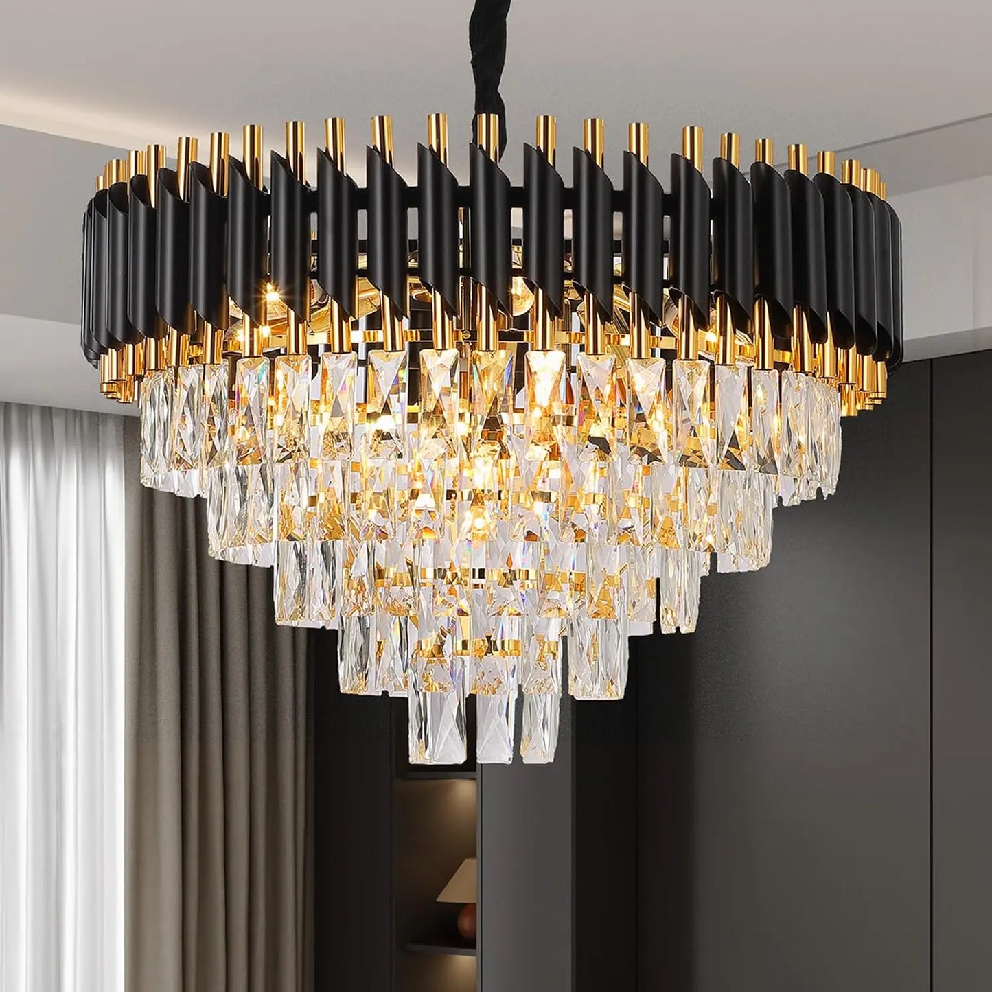 Litake Luxury Crystal Pendant Lights Chandelier For Dining
