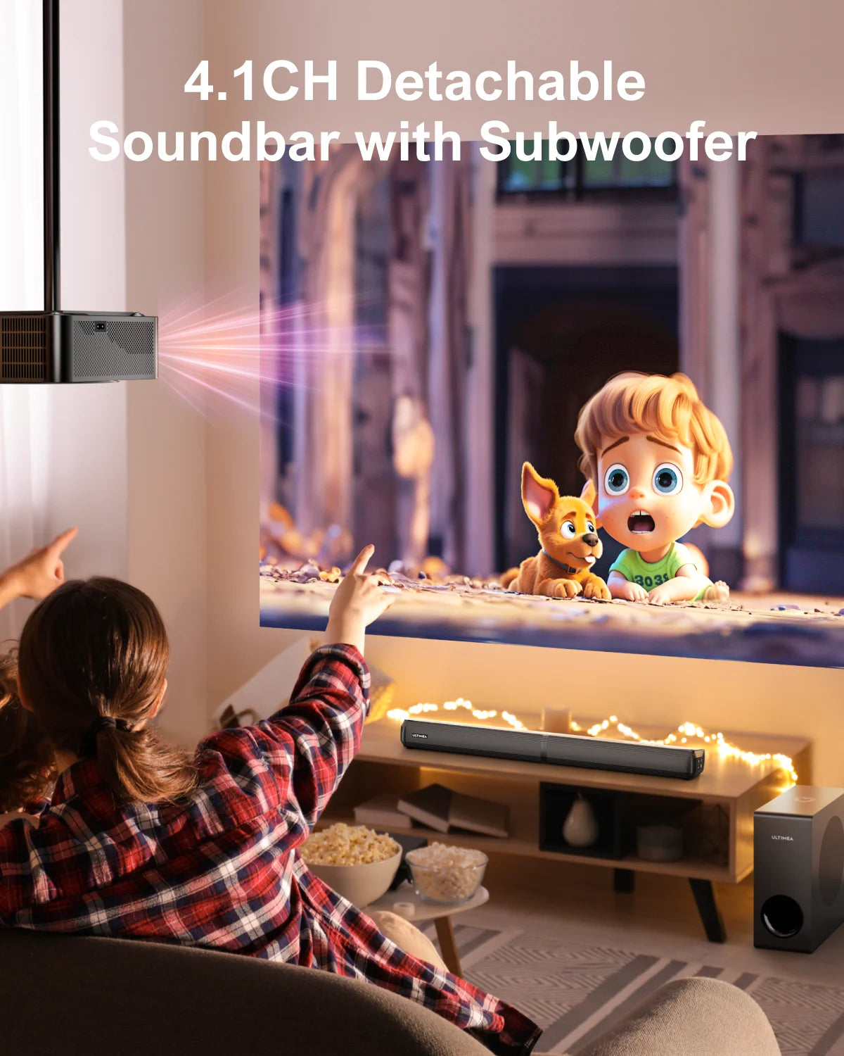 Ultimea 200W 4 1Ch Soundbar With Subwoofer Bluetooth 5 3