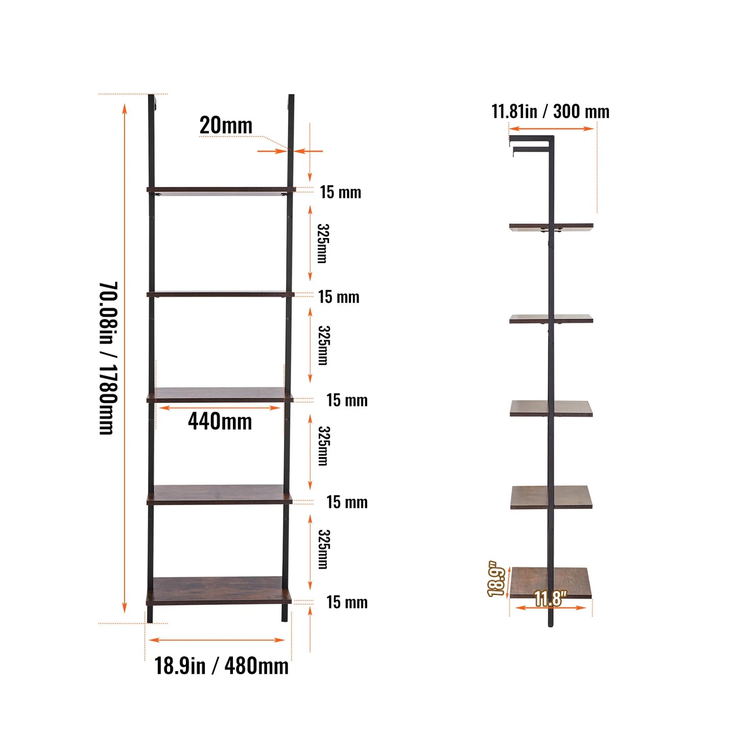 SucceBuy Industrial Pipe Shelving Wall Mount Wood Shelves