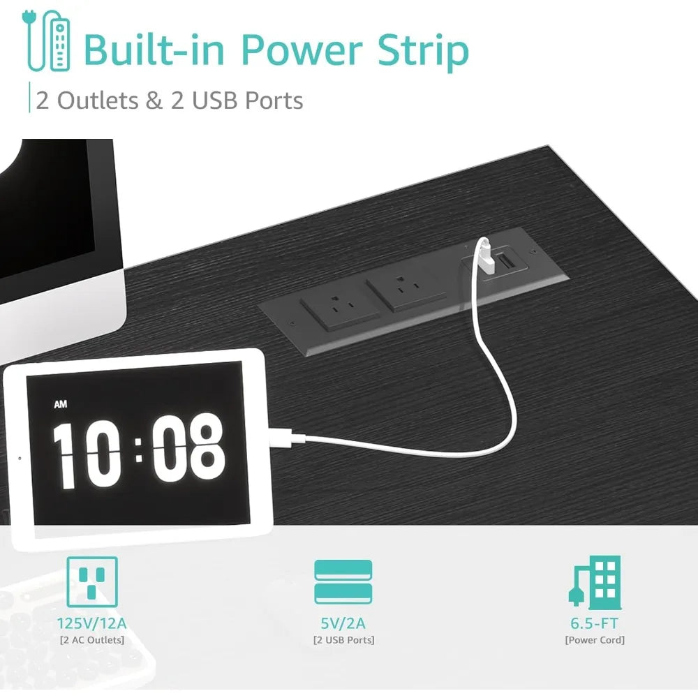Hign Concerned Computer Desk With Power Outlet And Charging