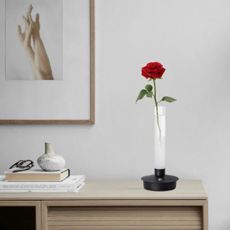 Hign-concerned Minimalist Glass Vase Lamp With Led Light