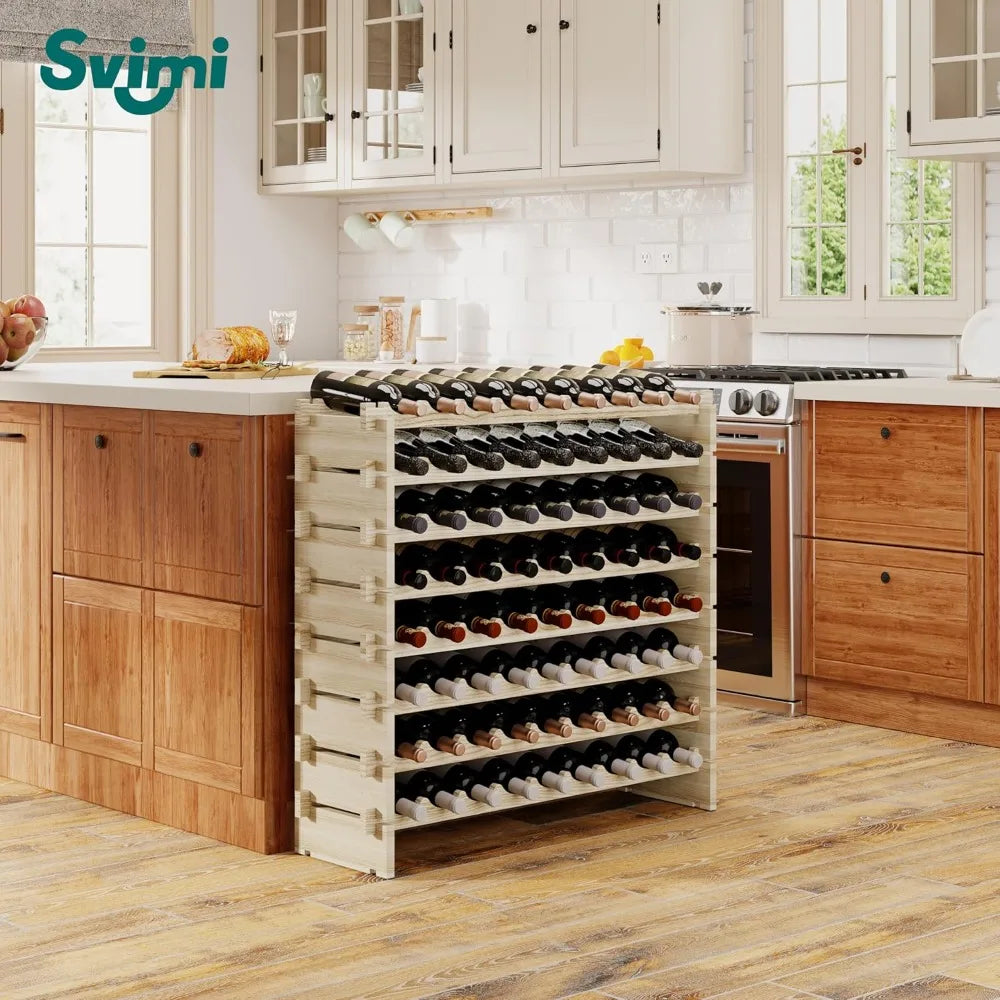 DAFIFY Stackable Wooden Wine Rack Premium Storage Solutions