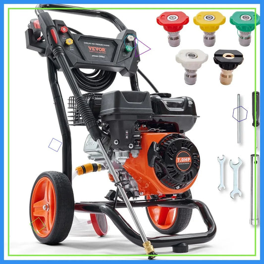 Gas Pressure Washer 3400 PSI 2.6 GPM With Nozzles Kit